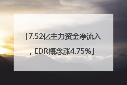 7.52亿主力资金净流入，EDR概念涨4.75%