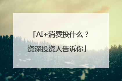 AI+消费投什么？资深投资人告诉你