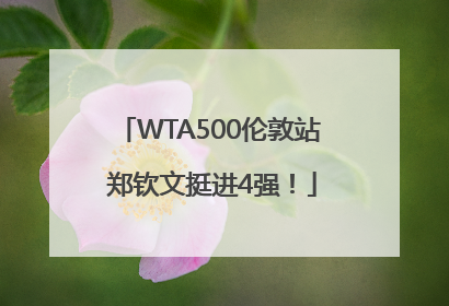 WTA500伦敦站 郑钦文挺进4强！